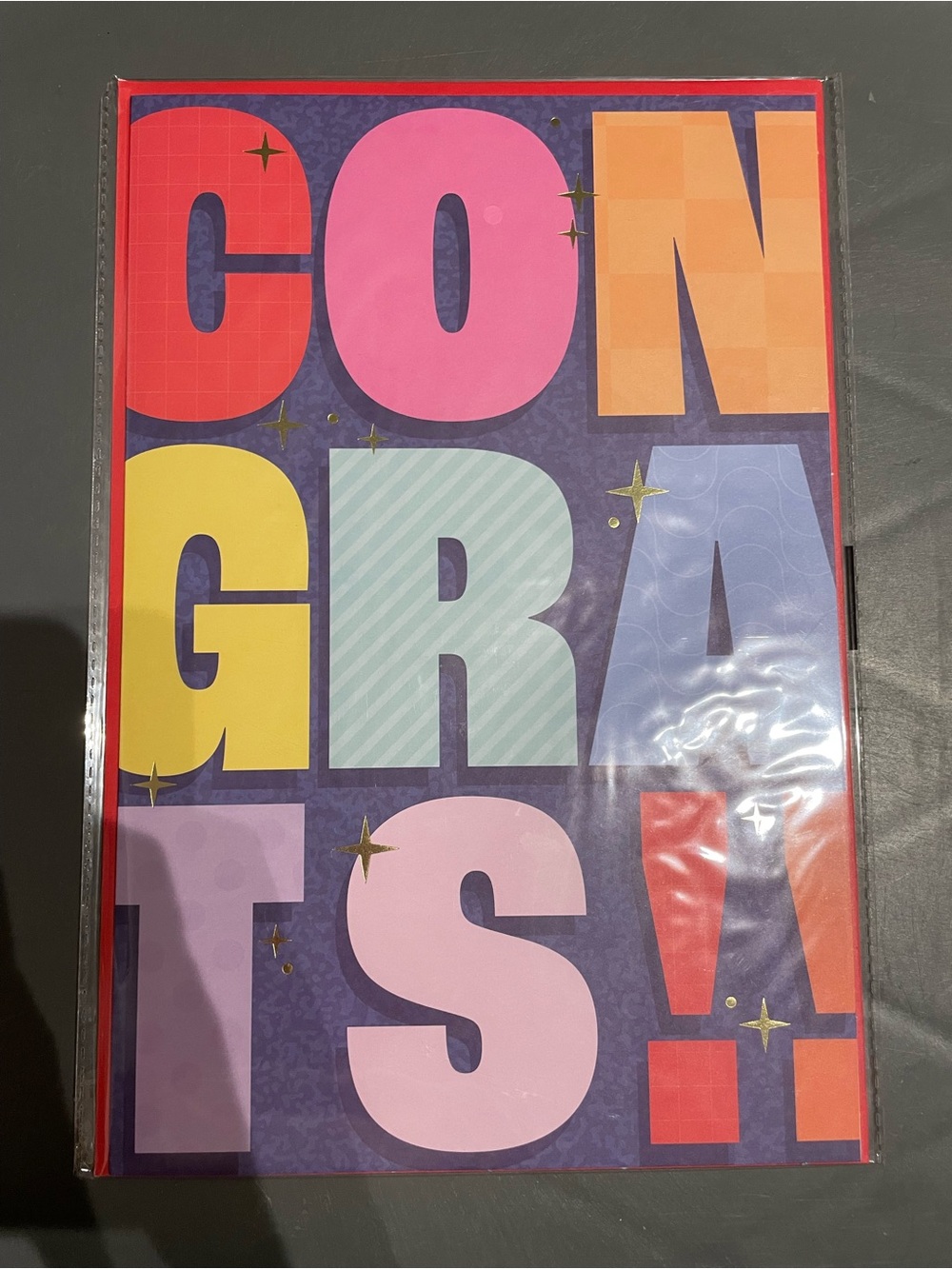 Jumbo Greeting card 8โx12โ with Envelope โCONGRATS!!โ New